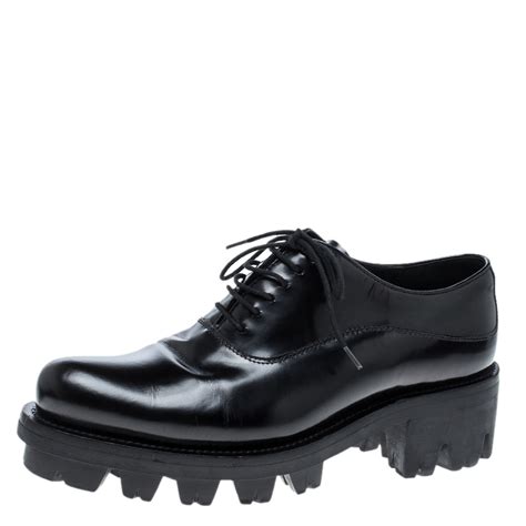 prada men's chunky platform oxford shoes|prada oxford leather shoes.